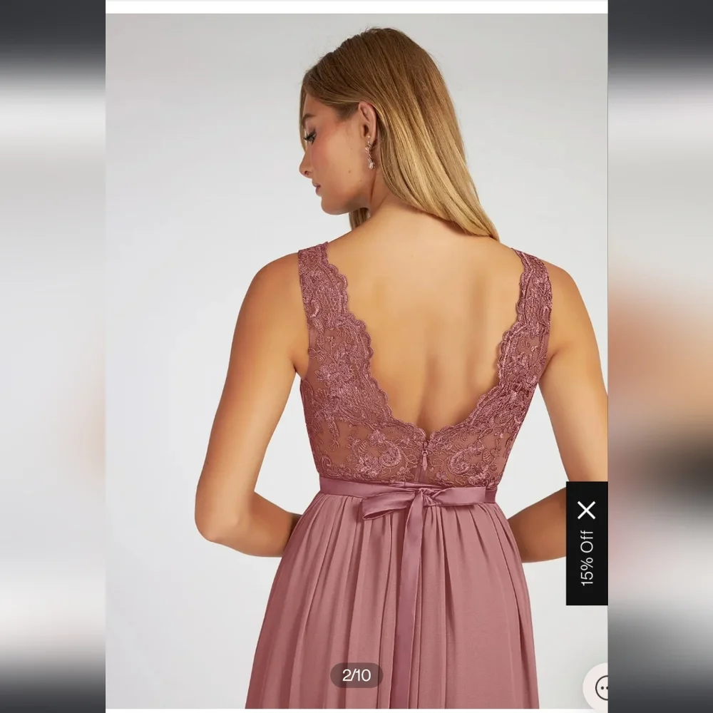 Azazie NWT size 8 desert rose dress - Picture 11 of 11